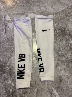 Nike Volleyball Arm Sleeves White with Black Logo